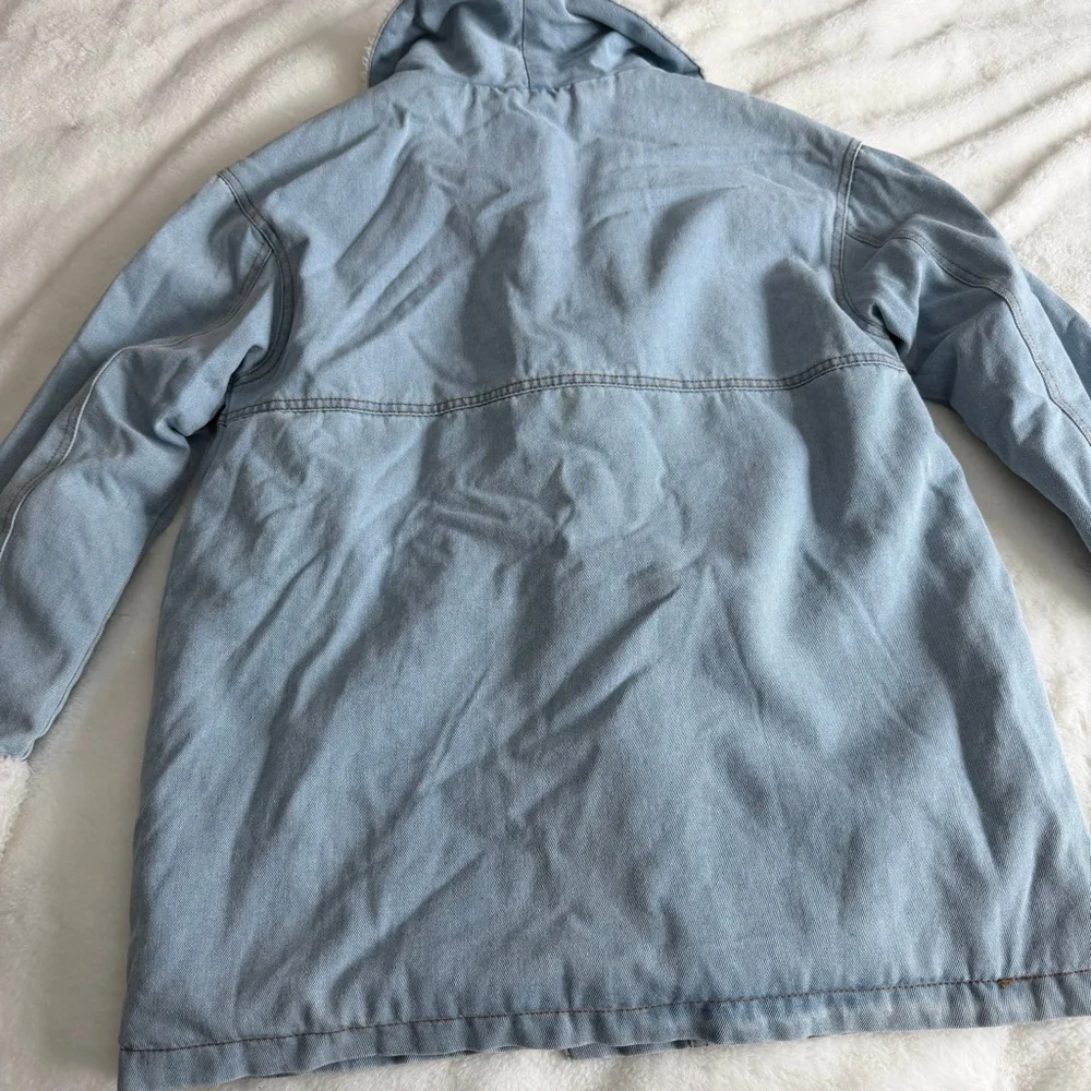 Ashley Vintage Charm Denim Sherpa Jacket Size Medium